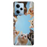 Cekuonline Xiaomi Redmi Note 12 Pro 5G ile Uyumlu Kılıf, Kedi Kankiler Temalı Desenli, Darbe Emici Silikon