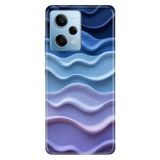 Cekuonline Xiaomi Redmi Note 12 Pro 5G ile Uyumlu Kılıf, Mavi Ton Temalı Desenli, Darbe Emici Silikon