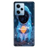 Cekuonline Xiaomi Redmi Note 12 Pro 5G ile Uyumlu Kılıf, Minik Astronot Temalı Desenli, Darbe Emici Silikon