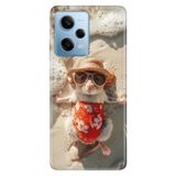 Cekuonline Xiaomi Redmi Note 12 Pro 5G ile Uyumlu Kılıf, Plaj Keyfi Temalı Desenli, Darbe Emici Silikon