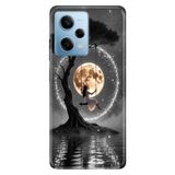 Cekuonline Xiaomi Redmi Note 12 Pro 5G ile Uyumlu Kılıf, Romantik Dolunay Temalı Desenli, Darbe Emici Silikon