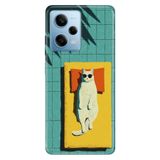 Cekuonline Xiaomi Redmi Note 12 Pro 5G ile Uyumlu Kılıf, Sleep Cat Temalı Desenli, Darbe Emici Silikon