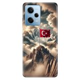 Cekuonline Xiaomi Redmi Note 12 Pro 5G ile Uyumlu Kılıf, Türk Askeri Temalı Desenli, Darbe Emici Silikon