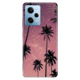 Cekuonline Xiaomi Redmi Note 12 Pro 5G ile Uyumlu Kılıf, Yaldızlı Palmiye Temalı Desenli, Darbe Emici Silikon