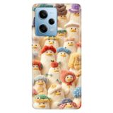 Cekuonline Xiaomi Redmi Note 12 Pro 5G ile Uyumlu Komşu Civcivler Temalı Desenli Darbe Emici Silikon Kılıf, Çok Renkli