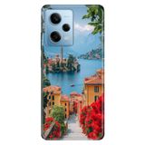 Cekuonline Xiaomi Redmi Note 12 Pro 5G ile Uyumlu Lake Como Temalı Desenli Darbe Emici Silikon Kılıf, Çok Renkli