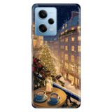 Cekuonline Xiaomi Redmi Note 12 Pro 5G ile Uyumlu Noel Temalı Desenli Darbe Emici Silikon Kılıf, Çok Renkli