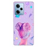 Cekuonline Xiaomi Redmi Note 12 Pro 5G ile Uyumlu Silvia Temalı Desenli Darbe Emici Silikon Kılıf, Çok Renkli