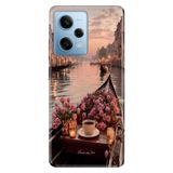 Cekuonline Xiaomi Redmi Note 12 Pro 5G ile Uyumlu Venedik Temalı Desenli Darbe Emici Silikon Kılıf