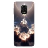 Cekuonline Xiaomi Redmi Note 9 Pro Max ile Uyumlu Silikon Kılıf, Bulutların Oyunu Temalı Desenli, Darbe Emici, Çok Renkli