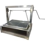 Çelebi Endüstriyel Mutfak Asansörlü Arjantin Barbeküsü - Paslanmaz Mangal - 58x68x75 cm