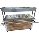 Çelebi Endüstriyel Mutfak Isıtmalı Sulu Yemek Tezgahı - Krom Elektrikli Benmari - 150 cm