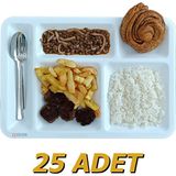 Çelebi Endüstriyel Mutfak Tabldot Bölmeli Servis Tabağı - Plastik Yemek Tepsisi 25'li