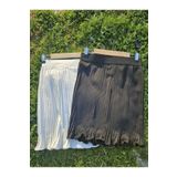 ÇELEBİ STYLE Ekru-siyah 2'li Paket Kadın Lastikli Piliseli Kadın Mini Etek Içlik Pileli Pliseli