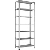 Çeledir Raf Sistemleri Çeledir Renkli 7 Katlı Galvaniz Çelik Raf 31X93 200 Uzun Ömürlü Depolama Çözümü