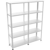 Çeledir Raf Sistemleri Çelik Raf 5 Katlı Duble 43X120X200 cm Galvaniz Çelik Raf - Renkli