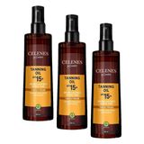 Celenes Herbal Bronzlaştırıcı Güneş Yağı, Spf 15+, 200ml (3 paketi)