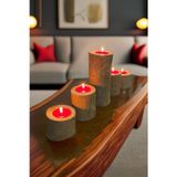 Celestia 5'Li Tealight Mumluk Seti, Doğal Kütük, El Yapımı Ahşap, Rustik Modern Dekor Bohem & İskandinav Tarz
