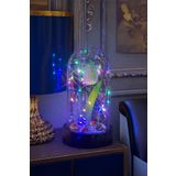 Celestia Anneler Gününe Özel Beyaz Lale Rgb Peri Ledli Fanus Lamba Usb'li Yapay Çiçek Dekoratif Hediyelik
