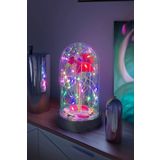 Celestia Anneler Gününe Özel Kırmızı Gül Rgb Fanus Lamba Usb'li Yapay Çiçek Dekoratif Aydınlatma Hediyelik
