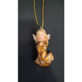 Celestia Dua Eden Melek Biblo, Poliresin, Turuncu, 7x3,5 cm, Asılabilir, Ev Dekorasyonu için