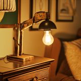 Celestia Home Modern Vintage Ahşap Masa Lambası - Otantik İskandinav Abajur, Dekoratif Aydınlatma, Oturma ve Yatak Odası İçin İşletme ve Ofis Aydınlatma