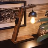 Celestia Home Retro Modern Ahşap Masa Lambası - Oturma ve Yatak Odası Dekoratif Aydınlatma, İskandinav Model Abajur, Rustik Tasarım