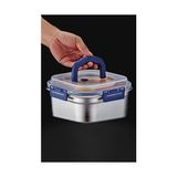 Çelik 1800 ml Kilitli Yemek Meyve Et Buzdolabı Beslenme Saklama Kabı MT106 - 0 Siyah - Option-1