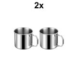 Çelik 2 Adet 330 ml. Katlanır Kulp Kahve Kamp Bardağı Fincanı cin573-2