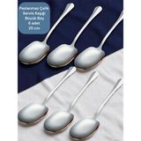 Çelik 25 cm 6 Adet Büyük Boy Servis Kaşığı / Sunum Kaşığı - Gümüş