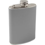 Çelik 8 oz Gri Deri Kaplı 240 ml İçki Matarası rd56