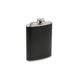 Çelik 8 oz Siyah Deri Kaplı 240 ml İçki Matarası rd55