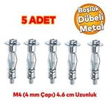 Celik Alcipan Bosluk Dubel Frt Tugla Duvar Bims Parasut Dubeli 4X46 Metal 5 Adet