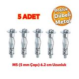 Celik Alcipan Bosluk Dubel Frt Tugla Duvar Bims Parasut Dubeli 5X52 Metal 5 Adet