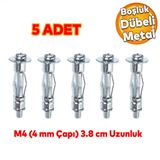 Celik Alcipan Bosluk Dubel Frt Tugla Parasut Duvar Bims 4X38 Metal 5 Adet
