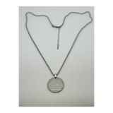 Çelik Arya jewelry 316L kararmaz Çelik gümüş renk Ayetel kürsi kolye (60cm)