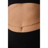 Çelik Ataç Bel Zinciri Denizde Yazın Günlük Kullanıma Uygun Oval Zincir Kararmaz 4mm 60 15CM - 60cm+15cm - Altın