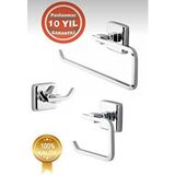 Çelik Banyo Çelik Banyo Paslanmaz Pirinç Wc 3 ' Lü Set-banyo Aksesuar Kumru (havluluk,tuvalet Kağıtlık,askılık) KROM