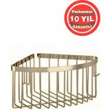 Çelik Banyo Derin Şampuanlık Paslanmaz Pirinç 1'li 20X20 cm Şampuanlık Banyo Rafı Altın Gold
