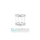ÇELİK BANYO DESTİNA İKİLİ 22*22 BANYO ŞAMPUANLIK/KÖŞELİK/SÜNGERLİK PASLANMAZ PİRİNÇ