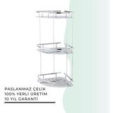 Çelik Banyo Igk Yapı - Marin Üçlü Şampuanlık 19X19 cm (MS10-047) - 19 x 19 cm