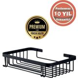 ÇELİK BANYO Paslanmaz Çelik Taci 1’li 23x15 Cm Şampuanlık Banyo Rafı Süngerlik Mat Siyah