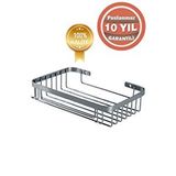 Çelik Banyo Paslanmaz Çelik Taci 1’li 23x15 Cm Şampuanlık Köşe Süngerlik Gümüş
