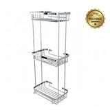 Çelik Banyo Paslanmaz Çelik Taci 3’lü 23x15 Cm Şampuanlık Köşe Süngerlik Gümüş