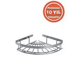 Çelik Banyo Paslanmaz Çelik Zirve 1'li 19x19 Cm Şampuanlık Banyo Rafı Gümüş