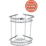 ÇELİK BANYO Paslanmaz Çelik Zirve 2'Li 19x19 Cm Şampuanlık Banyo Rafı