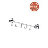 Çelik Banyo Paslanmaz Pirinç 5'li Banyo Askısı Set Askılık Gümüş