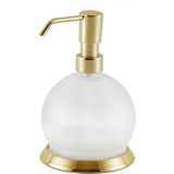 Çelik Banyo Paslanmaz Pirinç Camlı Küre Sıvı Sabunluk Altın Gold