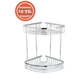 ÇELİK BANYO Paslanmaz Pirinç Destina 2'li 19x19 Cm Şampuanlık Süngerlik Köşelik