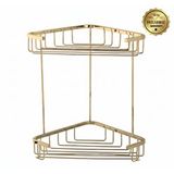 Çelik Banyo Paslanmaz Pirinç Eda 2'li 19*19 Cm Şampuanlık Süngerlik Köşelik Altın